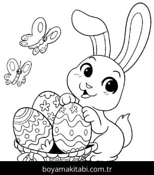 Paskalya Tavşanı boyama sayfası – yaratıcılığı geliştirir, keyifli zaman