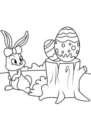 Paskalya Tavşanı boyama sayfası,  coloring page, Yumurtalı Paskalya Tavşanı, 