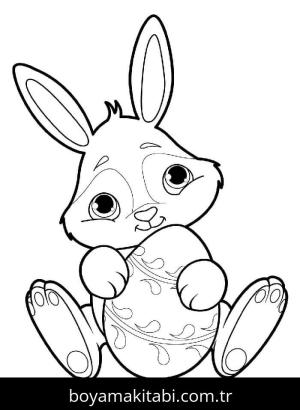 Paskalya Tavşanı boyama sayfası – çocuk aktivitesi, PDF indir