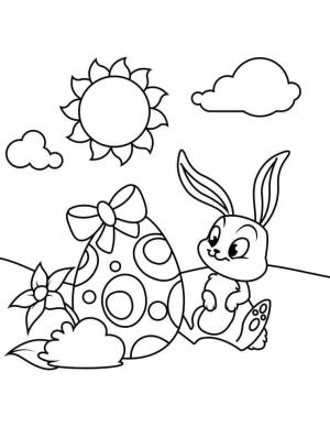 Paskalya Tavşanı boyama sayfası,  coloring page, Kawaii Paskalya Tavşanı, 