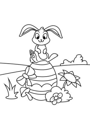 Paskalya Tavşanı boyama sayfası,  coloring page, Paskalya Tavşanı ve Büyük Yumurta, 