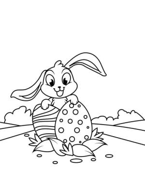 Paskalya Tavşanı boyama sayfası,  coloring page, Sevimli Paskalya tavşanı, 