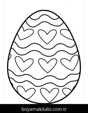 Paskalya Yumurtası boyama sayfası – basit çizim, kolay boyama