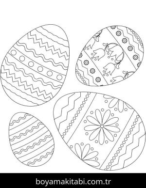 Paskalya Yumurtası boyama sayfası – el becerilerini geliştirir, boyama çalışması