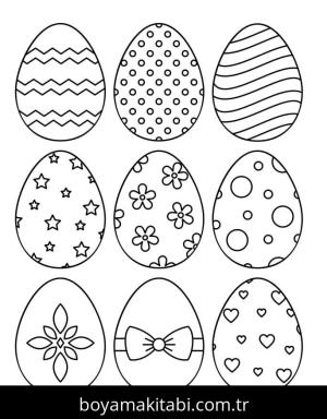 Paskalya Yumurtası boyama sayfası – eğlenceli etkinlik, el becerilerini geliştirir