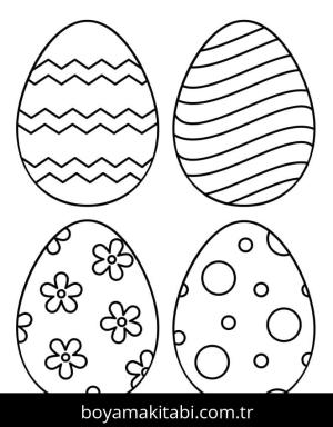 Paskalya Yumurtası boyama sayfası – çizgi film temalı, basit çizim