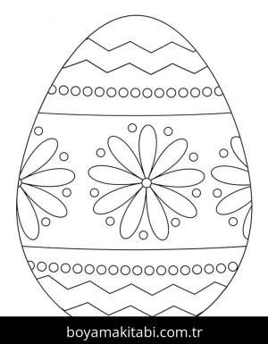 Paskalya Yumurtası boyama sayfası – renkli çizimler, okul öncesi