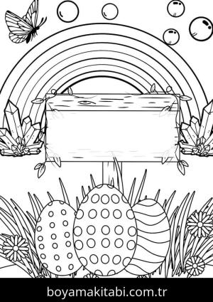 Paskalya boyama sayfası – çocuklar için, çizgi film temalı