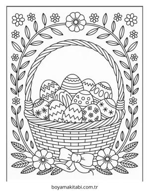 Paskalya boyama sayfası – çocuk aktivitesi, PDF indir