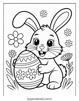 Paskalya boyama sayfası – basit çizim, kolay boyama