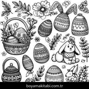 Paskalya boyama sayfası,  coloring page, , 