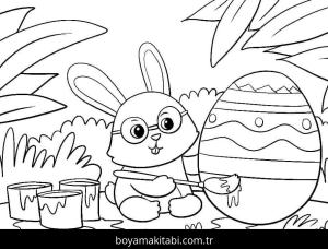 Paskalya boyama sayfası – çocuk aktivitesi, PDF indir