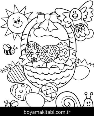 Paskalya boyama sayfası – el becerilerini geliştirir, boyama çalışması
