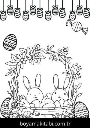 Paskalya boyama sayfası – eğlenceli etkinlik, el becerilerini geliştirir