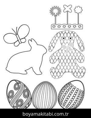 Paskalya boyama sayfası – sevimli karakter, sanatsal çalışma