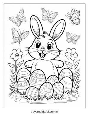 Paskalya boyama sayfası – sevimli karakter, sanatsal çalışma