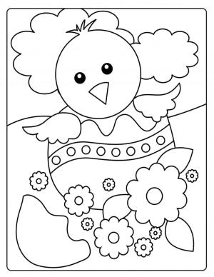 Paskalya boyama sayfası,  coloring page, Mutlu Paskalya Piliç, 