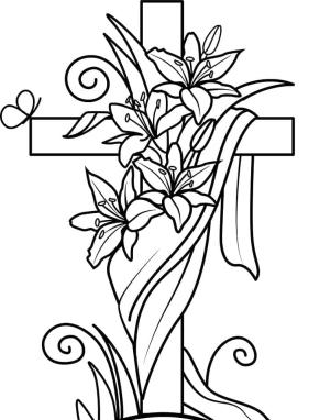 Paskalya boyama sayfası,  coloring page, Yazdırılabilir Paskalya Haçı, 