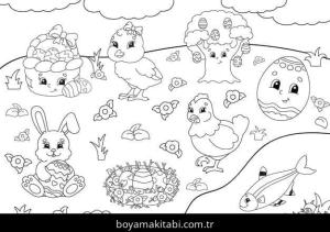 Paskalya boyama sayfası – eğitici aktivite, yaratıcılık