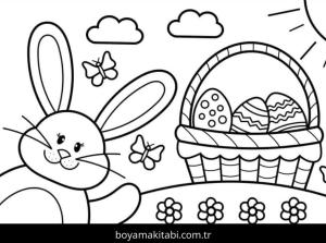 Paskalya boyama sayfası – eğlenceli etkinlik, el becerilerini geliştirir