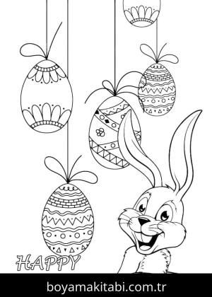 Paskalya boyama sayfası – çocuklar için, çizgi film temalı