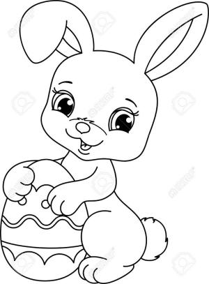 Paskalya boyama sayfası,  coloring page, Lovely Easter Bunny, 