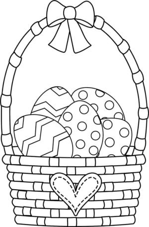 Paskalya boyama sayfası,  coloring page, Paskalya Sepeti Ücretsiz Yazdırılabilir, 