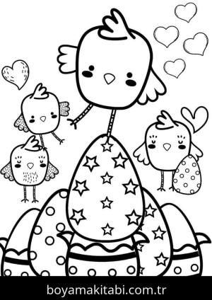 Paskalya boyama sayfası – çocuk aktivitesi, PDF indir