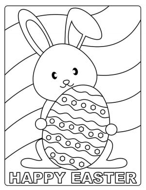 Paskalya boyama sayfası,  coloring page, Tavşanla Mutlu Paskalyalar, 