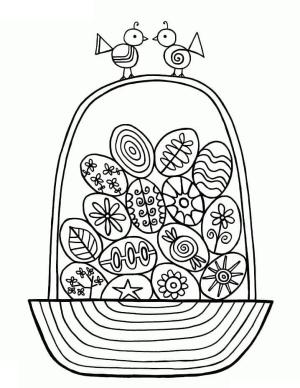 Paskalya boyama sayfası,  coloring page, Güzel Paskalya Sepeti, 