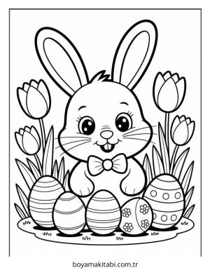 Paskalya boyama sayfası – sanatsal çalışma, çocuklar için