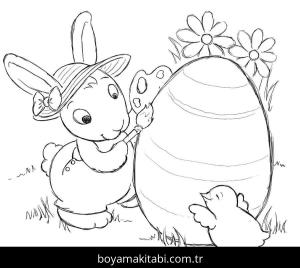 Paskalya boyama sayfası – el becerilerini geliştirir, boyama çalışması