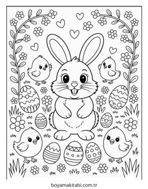 Paskalya boyama sayfası – renkli çizimler, okul öncesi