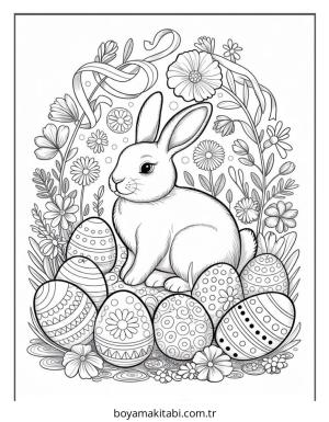Paskalya boyama sayfası – çizgi film temalı, basit çizim