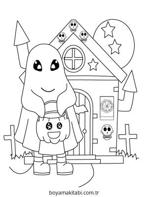 Pastel boyama sayfası – çizgi film temalı, basit çizim