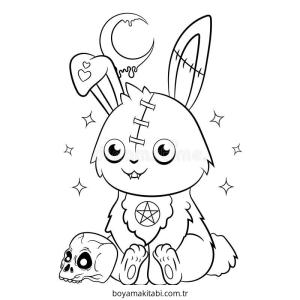 Pastel boyama sayfası – sevimli karakter, sanatsal çalışma