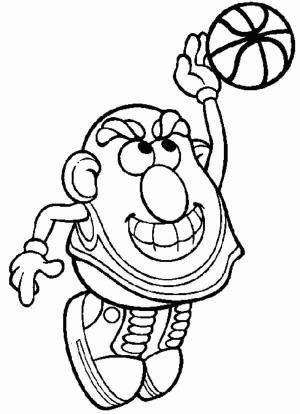 Patates boyama sayfası,  coloring page, Bay Patates Kafa Basketbol Oynuyor, 