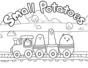 Patates boyama sayfası,  coloring page, Trenle Küçük Patates, 