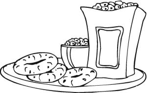 Patlamış Mısır boyama sayfası,  coloring page, Patlamış Mısır ve Donutlar, 