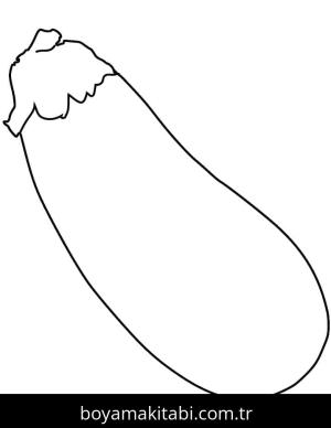 Patlıcan boyama sayfası – PDF indir, sevimli karakter