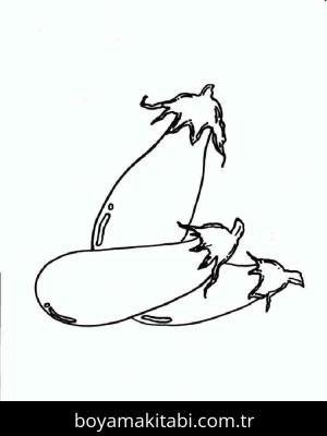 Patlıcan boyama sayfası – basit çizim, kolay boyama