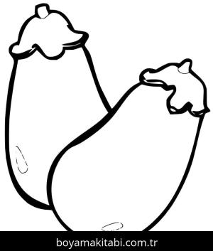Patlıcan boyama sayfası – basit çizim, kolay boyama