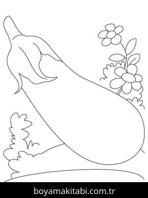 Patlıcan boyama sayfası – çocuk aktivitesi, PDF indir