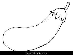 Patlıcan boyama sayfası – sevimli karakter, sanatsal çalışma