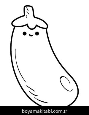 Patlıcan boyama sayfası – el becerilerini geliştirir, boyama çalışması