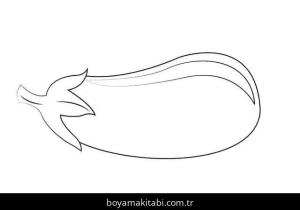 Patlıcan boyama sayfası – sevimli karakter, sanatsal çalışma