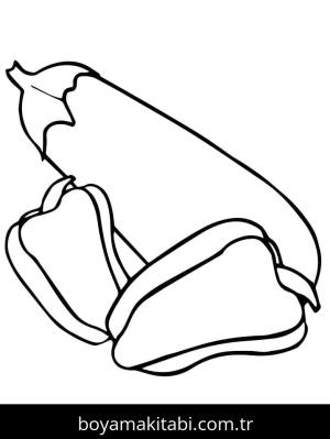 Patlıcan boyama sayfası – renkli çizimler, okul öncesi