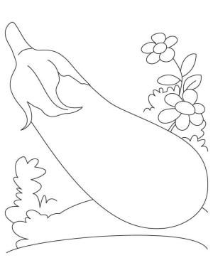 Patlıcan boyama sayfası,  coloring page, Çiçekl Patlıcan, 