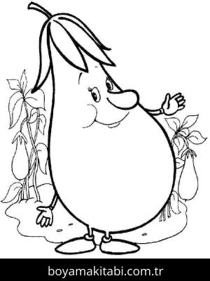 Patlıcan boyama sayfası – el becerilerini geliştirir, boyama çalışması