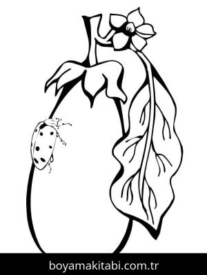 Patlıcan boyama sayfası – çocuklar için, çizgi film temalı